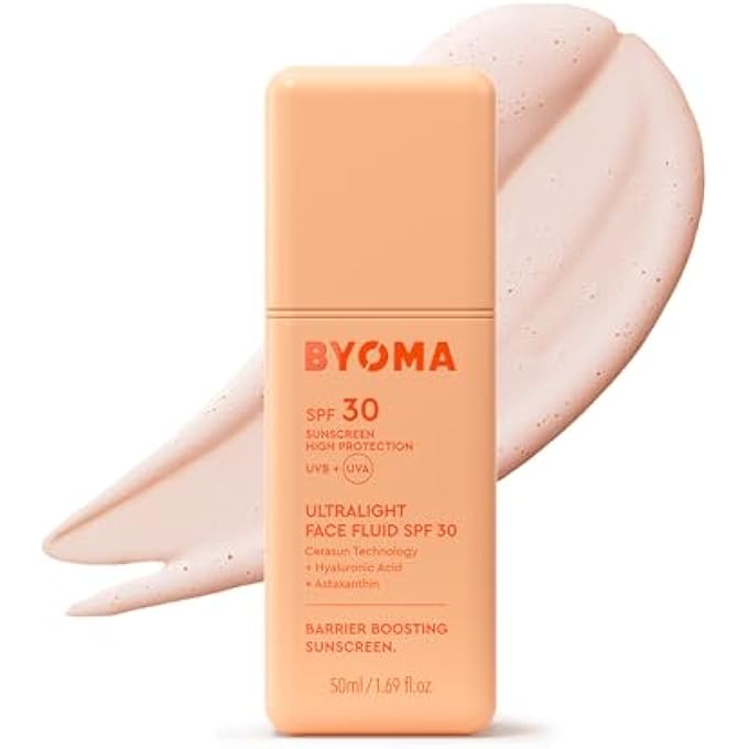 BYOMA SPF 30 FACE FLUID - ULTRA-LIGHTWEIGHT FACIAL SUNSCREEN FOR ALL SKIN TONES - LUMINOUS GLOW, NO WHITE CAST - SPF MOISTURIZER STRENGTHENS SKIN BARRIER - 1.69 FL.OZ - Image 1